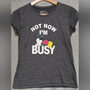 Disney Juniors XL Gray T-Shirt - Mickey Mouse Not Now I'm Busy
